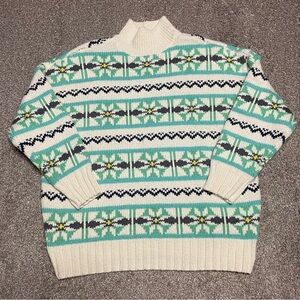 Women’s American Eagle Oversized Fair Isle Mock Neck Sweater Size S